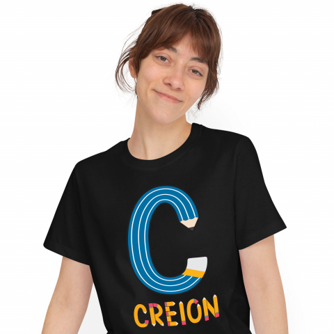 Cadouri Personalizate - Tricou Personalizat Femei Pentru Iubitorii De Scoala, Creion Galben, Text Nume Personalizat, Copii, Culoare Albastru, Negru, 100% Bumbac, Marime XS