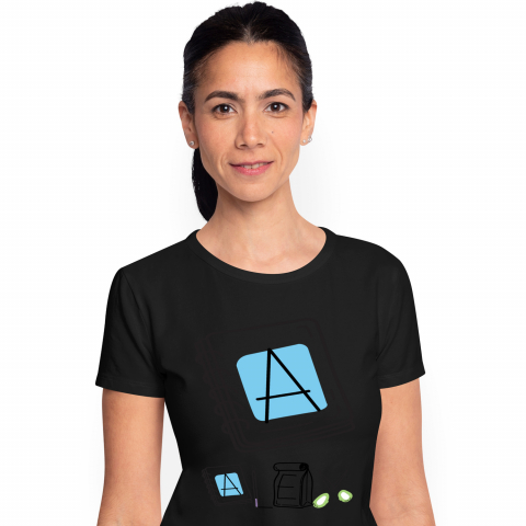 Cadouri Personalizate - Tricou Personalizat Femei Pentru Iubitorii De Scoala, Pachet Mancare, Text Nume Personalizat, Copii, Culoare Negru, Negru, 100% Bumbac, Marime XS