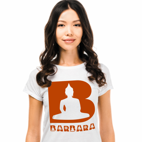 Cadouri Pentru Ea - Tricou Personalizat Femei Pentru Iubitorii De Yoga, relaxare, Meditatie, Text Nume Personalizat, Culoare Rosu, Alb, 100% Bumbac, Marime XS