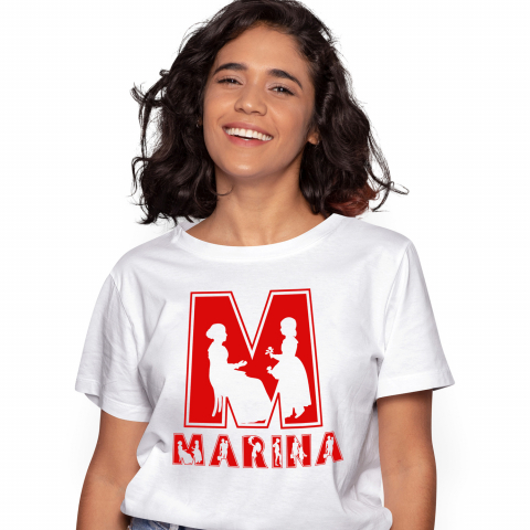 Cadouri Pentru Ea - Tricou Personalizat Femei Pentru mama Si Fiica, Familie, Ziua mamei, Text Nume Personalizat, Copii, Culoare Rosu, Alb, 100% Bumbac, Marime S