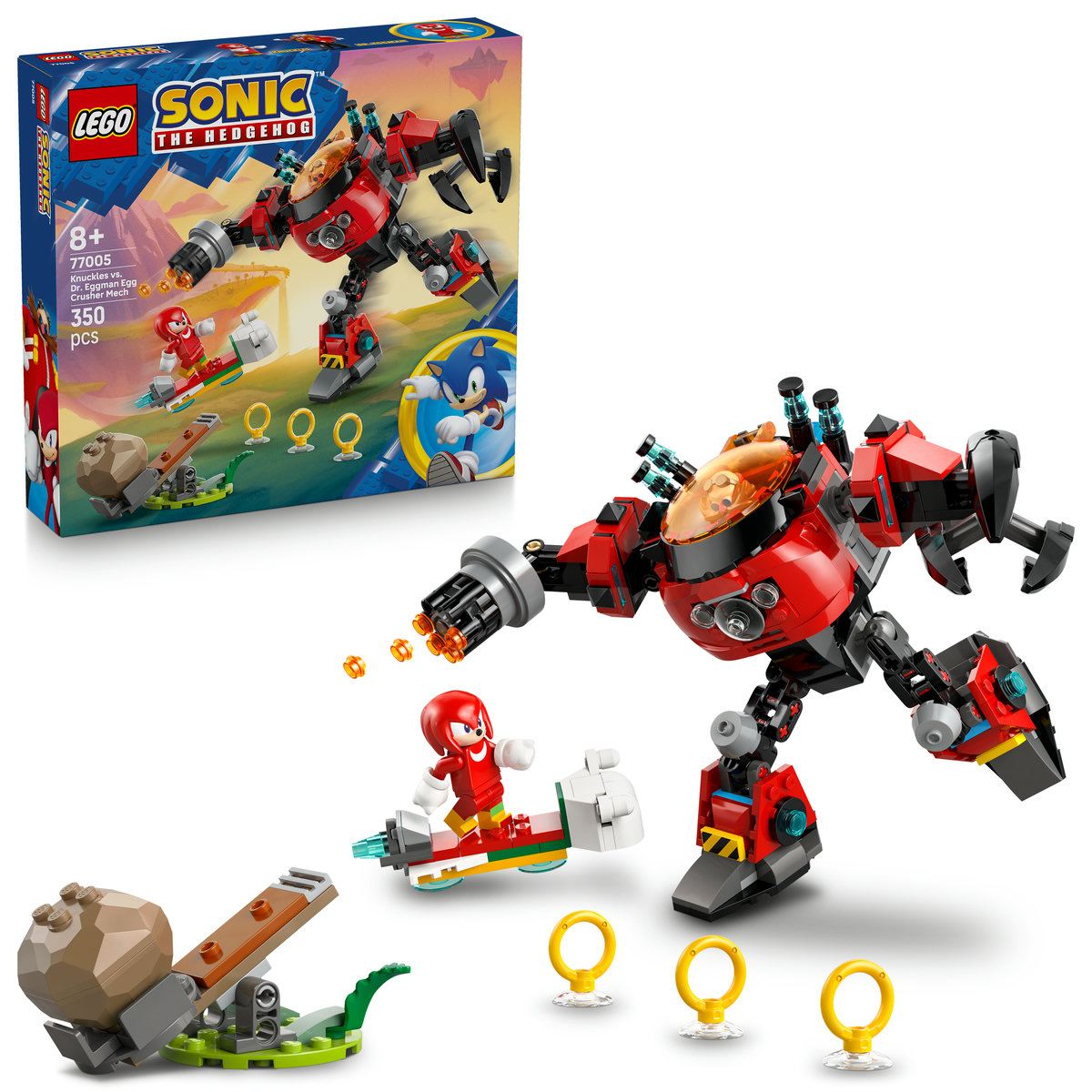 LEGO Sonic the Hedgehog - lego-sonic-knuckles-eggman-robot-egg-crusher-77005-ani-8-piese-350