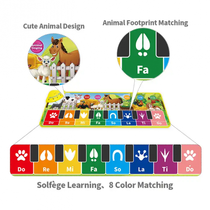 Covoras Muzical Interactiv Tema Ferma - Jucarie Educativa pentru Copii | stoys.ro [5]