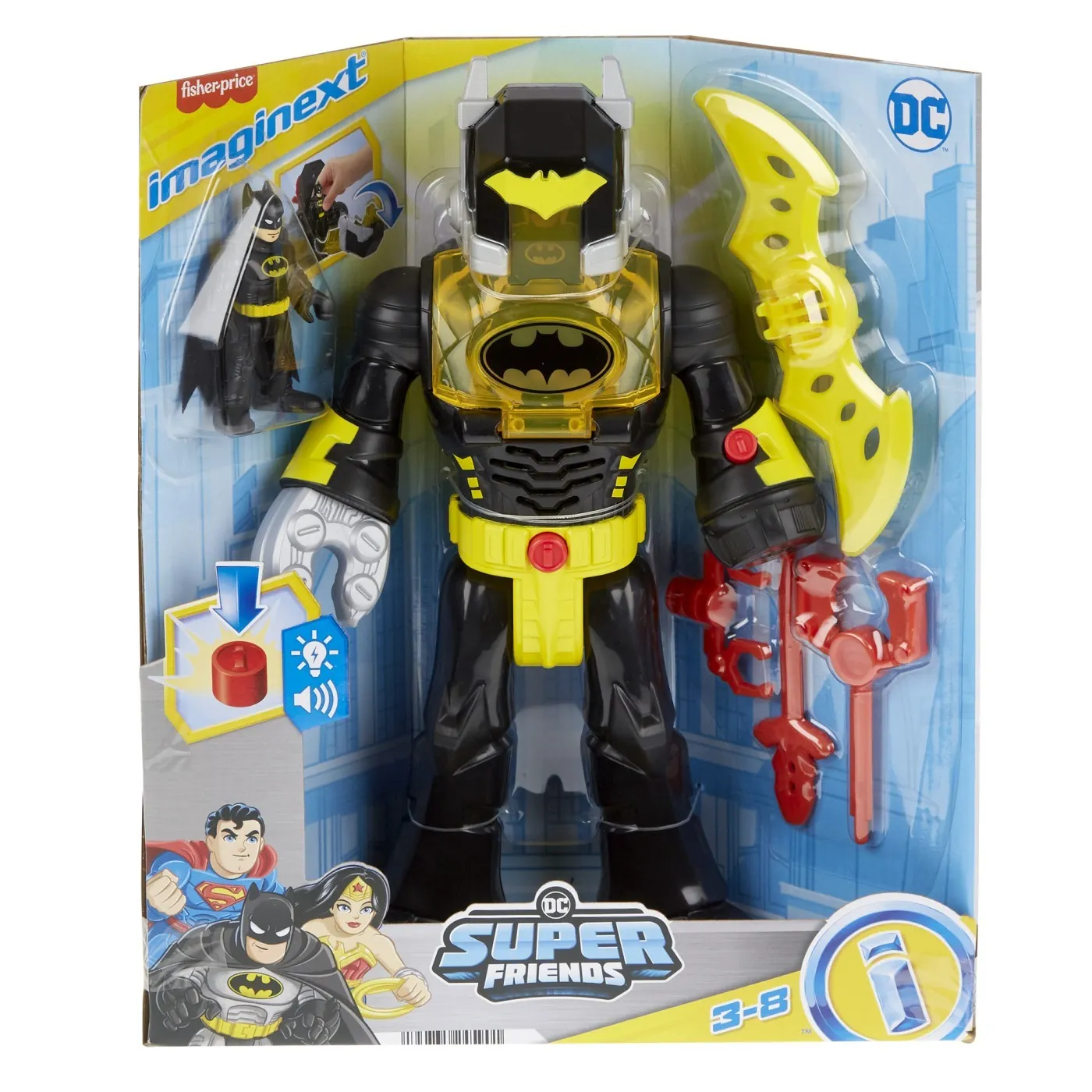 FISHER PRICE IMAGINEXT DC SUPER FRIENDS SET FIGURINA BATMAN SI COSTUM EXO CU LUMINI SI SUNETE [1]