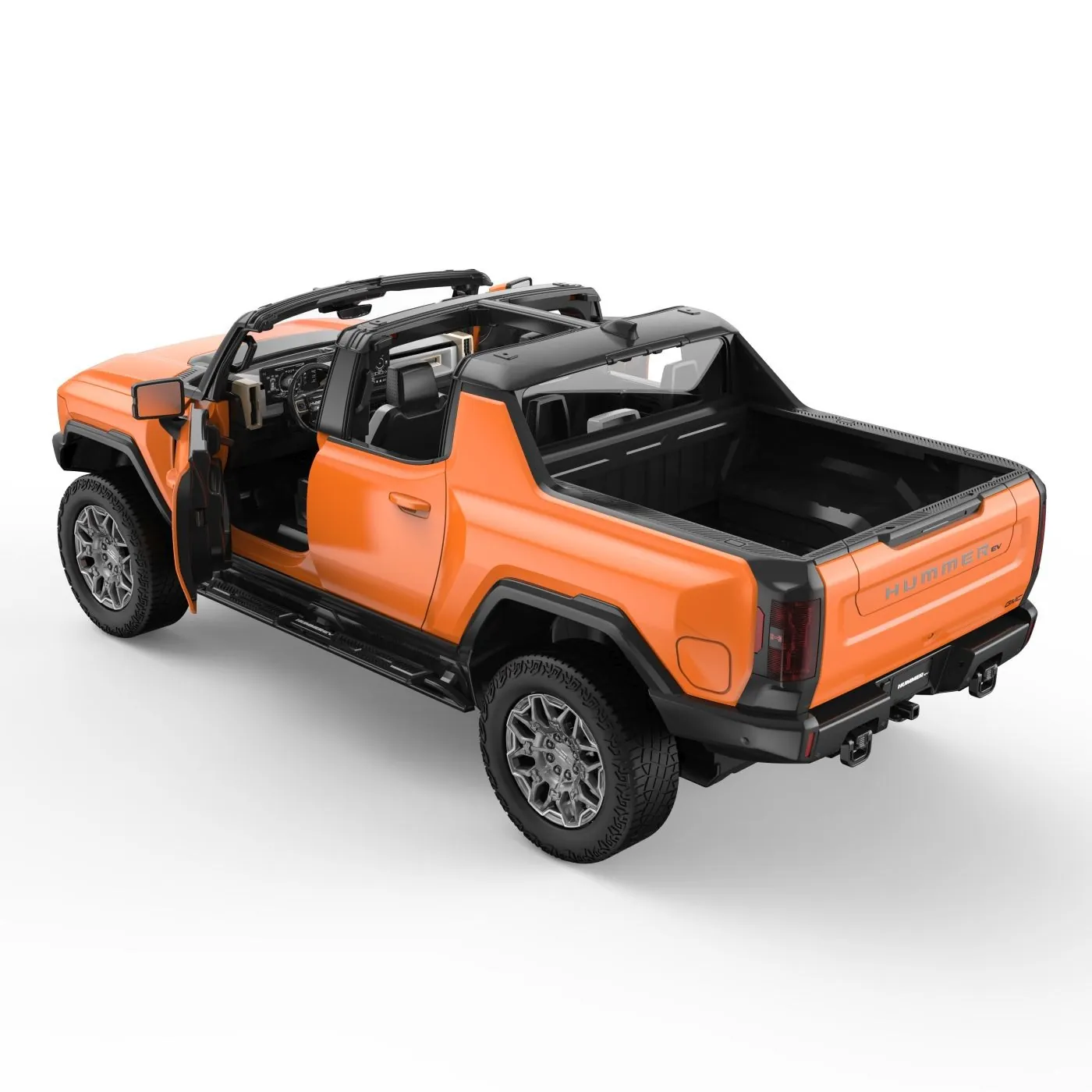 MASINA CU TELECOMANDA GMC HUMMER EV PORTOCALIU SCARA 1 LA 16 [4]