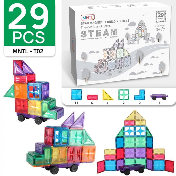 Set de Constructie Magnetic 29 Piese, Forme Geometrice Diverse - stoys.ro [9]