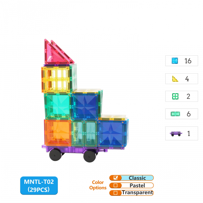 Set de Constructie Magnetic 29 Piese, Forme Geometrice Diverse - stoys.ro [2]