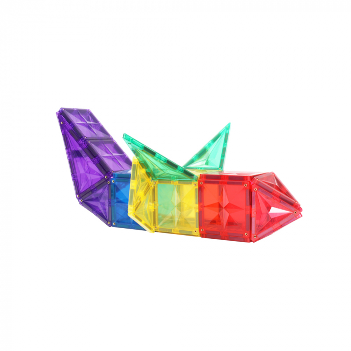 Set de constructie magnetic, 62 piese, Magnetic Tiles, Multicolore de forme geometrice diferite, 2D, 3D [3]