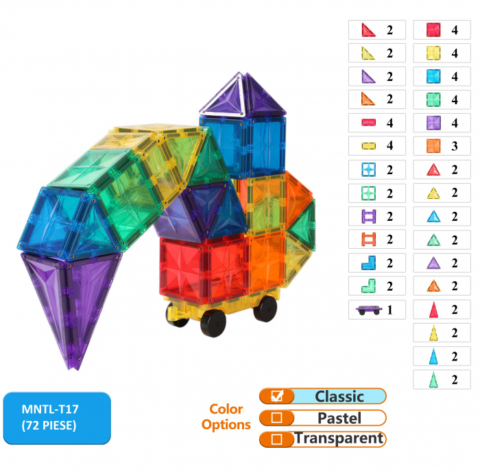 Set-Constructie-Magnetic-Tiles-72-Piese-Multicolore-2D-3D-Stoys [3]