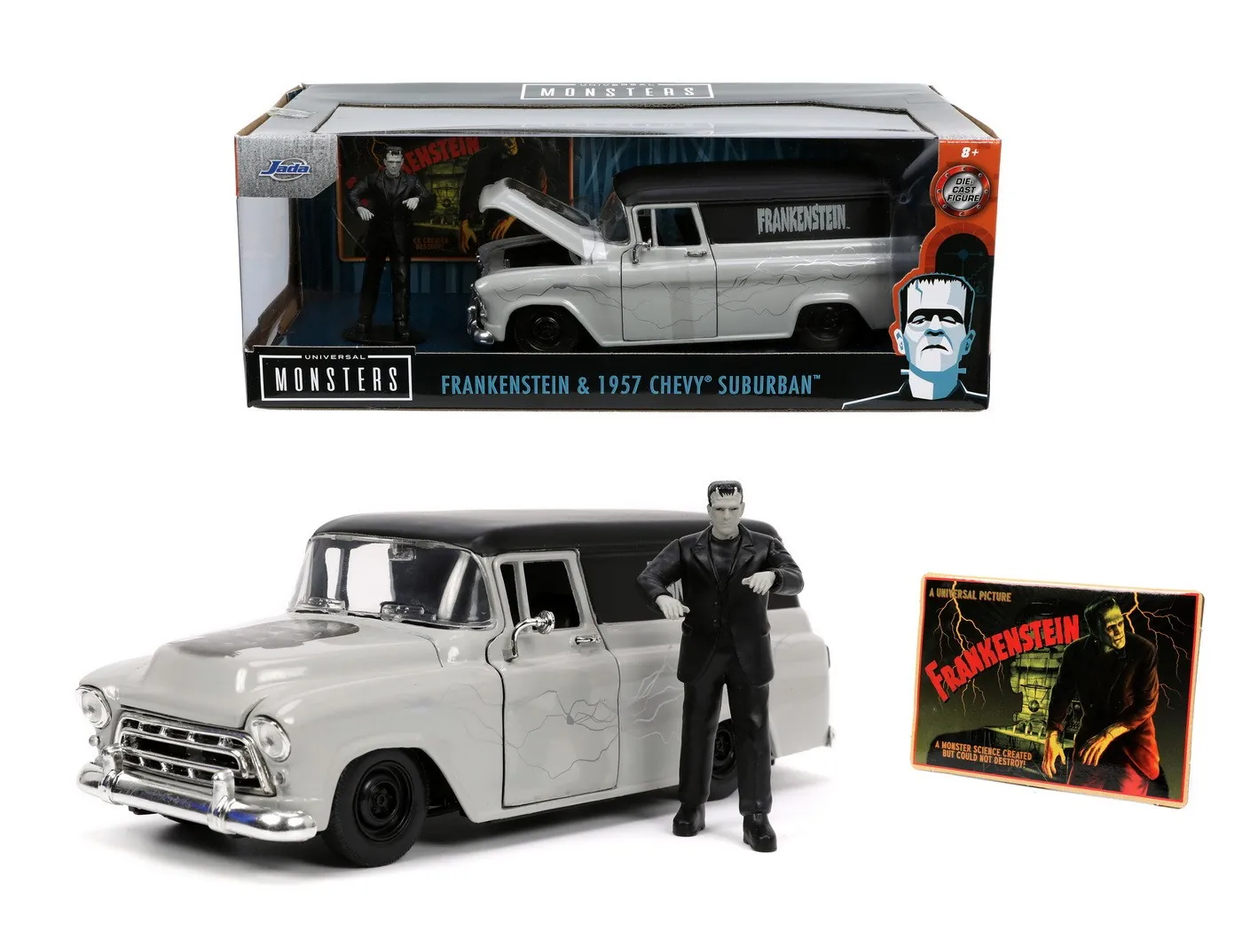 SET MASINUTA 1957 CHEVY SUBURBAN SI FIGURINA FRANKENSTEIN [8]