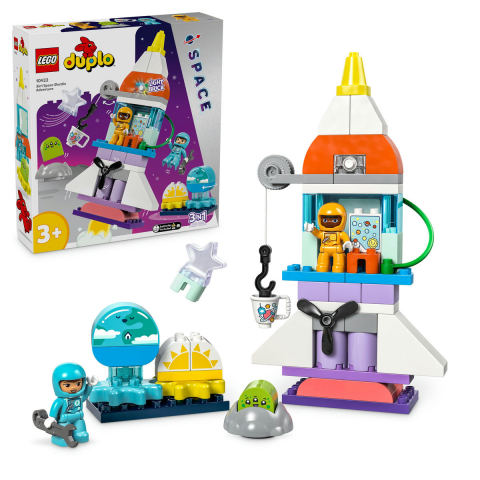LEGO DUPLO - Aventură cu naveta spațială​ 3 în 1, 3+ Ani, 58 Piese, LEGO DUPLO