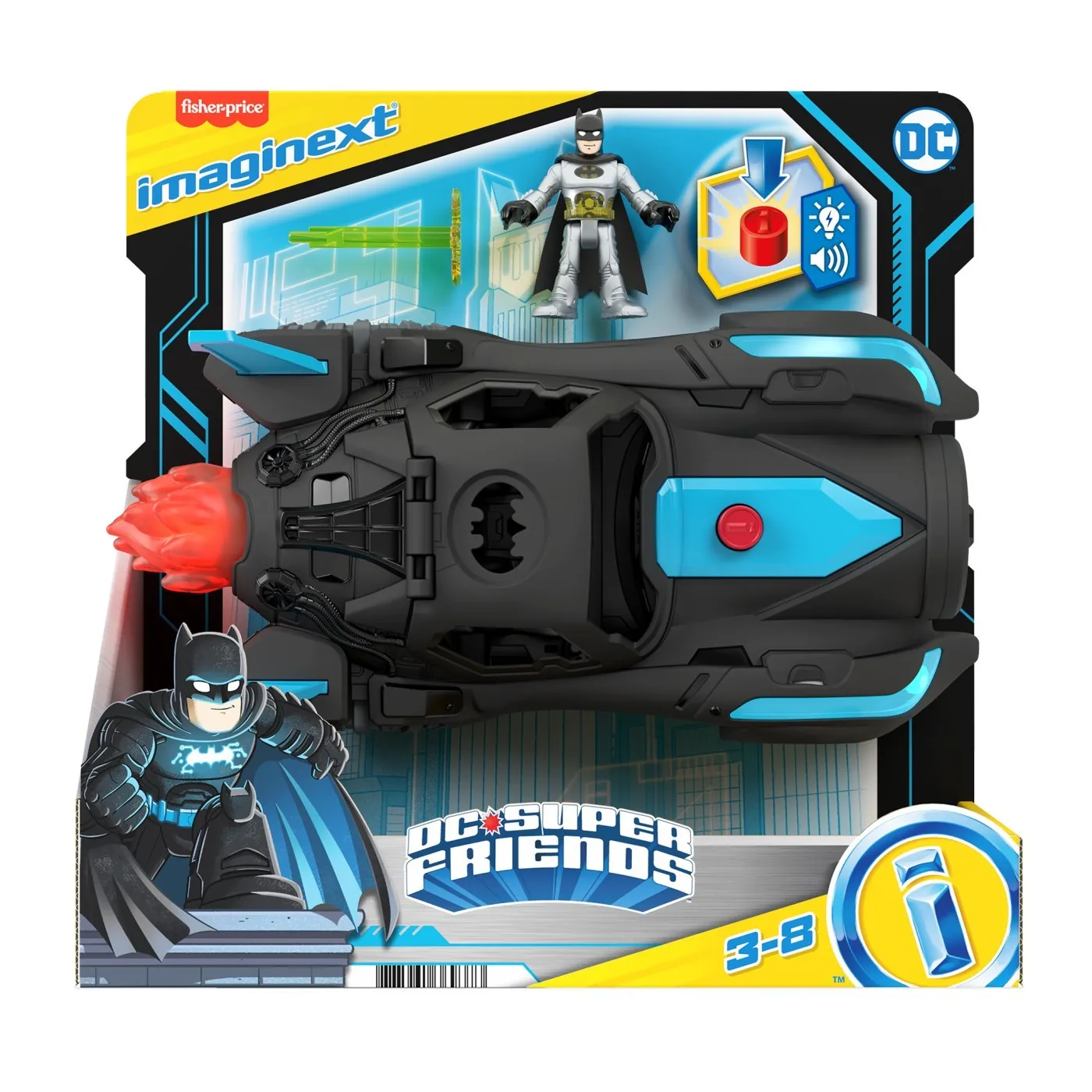 FISHER PRICE - FISHER PRICE IMAGINEXT DC SUPER FRIENDS VEHICUL BATMOBIL DELUXE