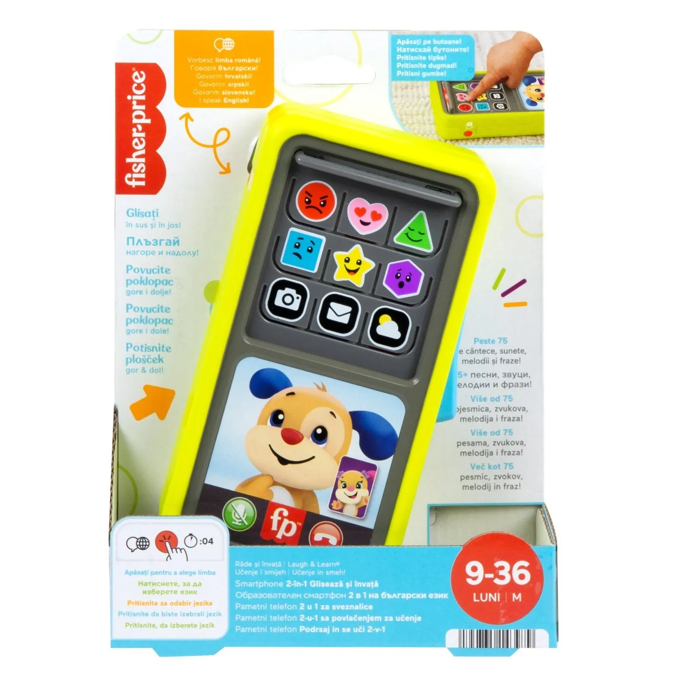 FISHER PRICE - FISHER PRICE LAUGH&LEARN 2IN1 SMARTPHONE IN LIMBA ROMANA