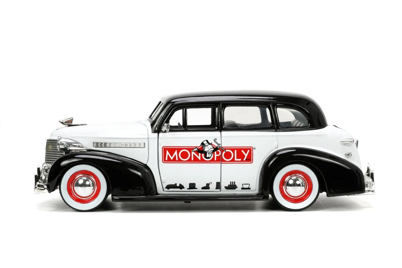 JADA SET MASINUTA METALICA CHEVROLET MASTER DELUXE 1939 SCARA 1:24 SI FIGURINA MR MONOPOLY [5]