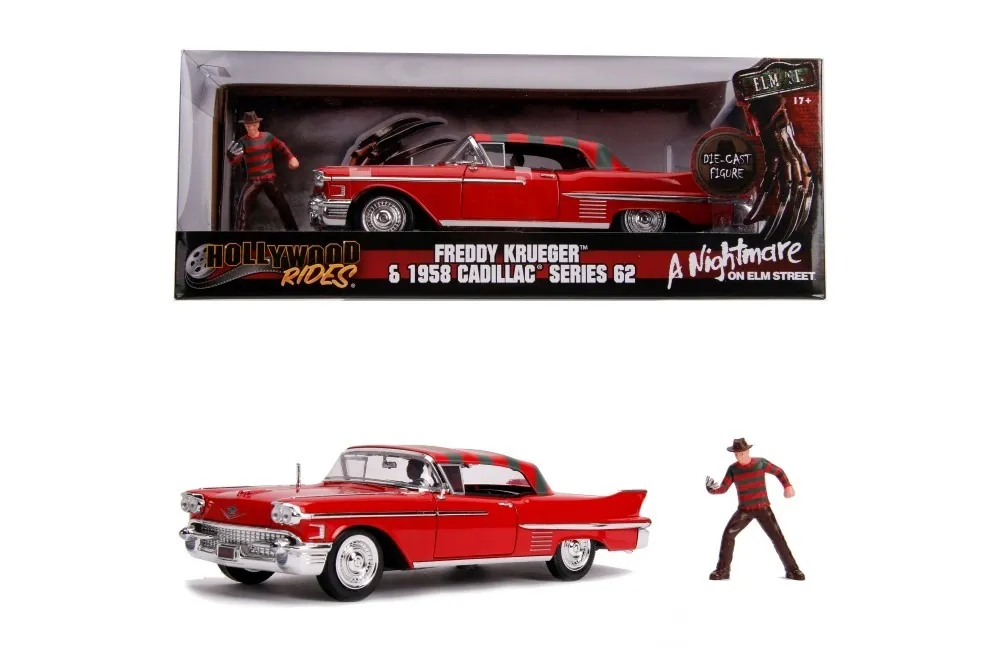 Masinuțe metalice (die-cast) - MACHETA METALICA FREDDY KRUEGER 1958 CADILLAC MODEL 62 SCARA 1 LA 24