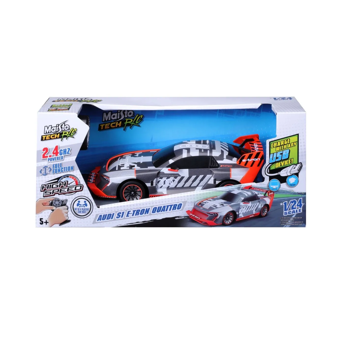 Maisto RC - MAISTO MASINUTA PREMIUM CU TELECOMANDA 2.4GHz AUDI S1 E TRON QUATTRO SCARA 1 LA 24