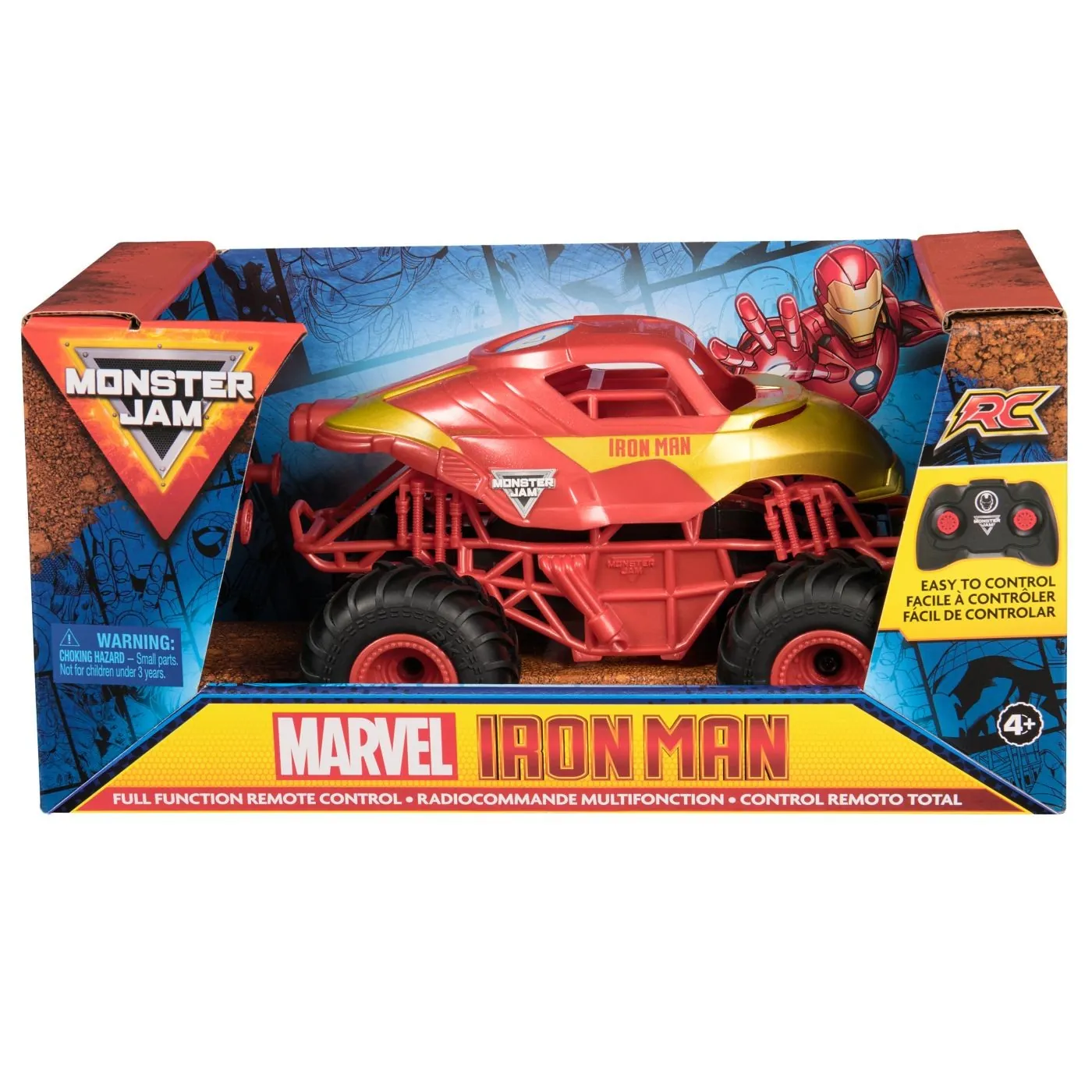 Monster Jam - MONSTER JAM MARVEL CAMION GIGANT CU TELECOMANDA  IRON MAN SCARA 1 LA 24