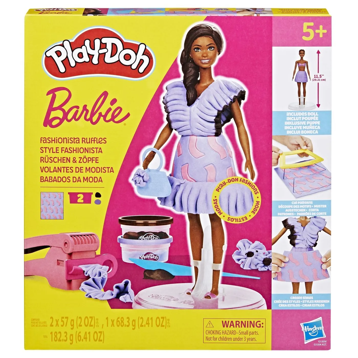 Play-Doh - PLAY DOH BARBIE SET PLASTELINA BARBIE FASHIONISTA RUFFLES CREATII VESTIMENTARE
