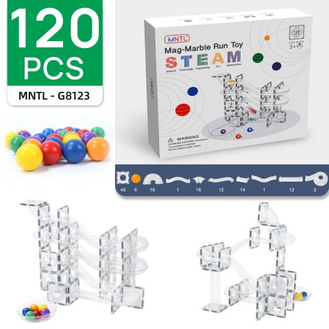 Set 120 Piese Transparente Seria Marble Run - MNTL