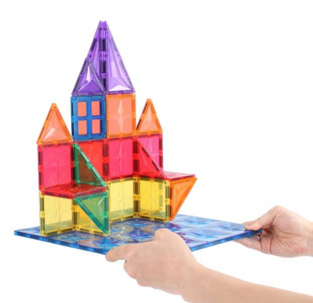 Seturi de Constructie Magnetice - Set-2-Placi-Magnetice-Mari-Multicolore-30x30cm-Educativ-Stoys