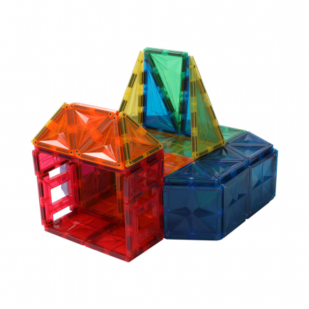 Set de Constructie Magnetic - 108 Piese Colorate, Magnetic Tiles Geometrice - Joc Creativ 2D și 3D-stoys.ro [5]