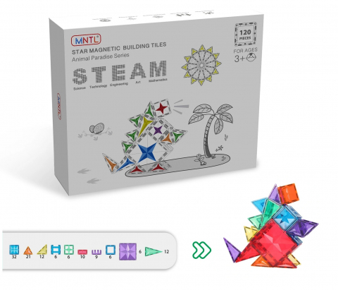 Set-Constructie-Magnetic-120-Piese-Multicolore-Stoys Seturi de Constructie Magnetice - Set-Constructie-Magnetic-120-Piese-Multicolore-Stoys