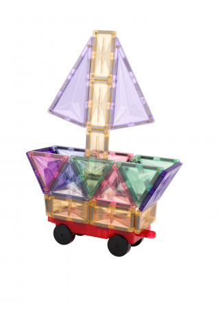 Set de Constructie Magnetic 182 Piese - Culori Pastel și Multicolore Magnetic Tiles - Stoys.ro [7]