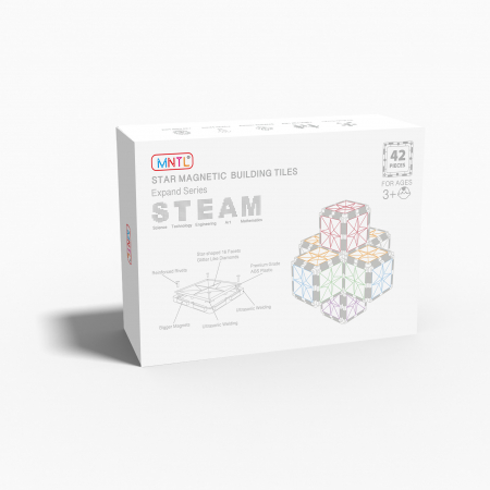 Set-Construcție-Magnetic-Tiles-42-Piese-Pastel-2D-3D-Jucărie-Educativă-Copii [2]