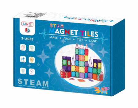 Set de Constructie Magnetic 72 Piese - Magnetic Tiles Pastel | Stoys.ro [1]