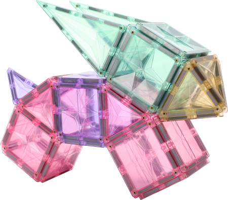 Set de Constructie Magnetic 72 Piese - Magnetic Tiles Pastel | Stoys.ro [4]