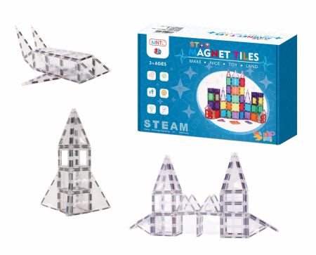 Set-Constructie-Magnetic-MNTL-72-Piese-Tiles-Transparente-2D-3D-Stoys Magnetic Tiles - Seturi constructie magnetice - Set-Constructie-Magnetic-MNTL-72-Piese-Tiles-Transparente-2D-3D-Stoys