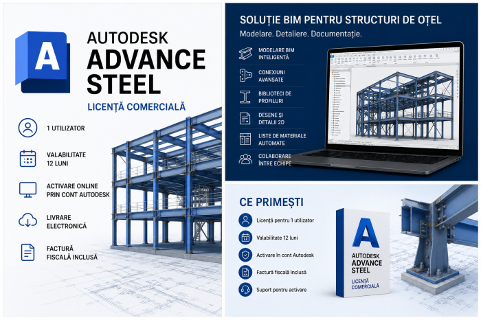 Autodesk Advance Steel Licență Comercială | 1 Utilizator | 12 Luni [2]