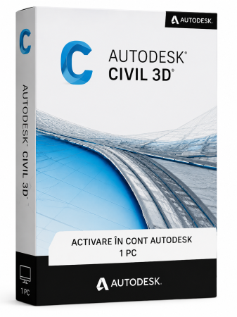 Autodesk - Autodesk Civil 3D – Licență Comercială pentru 1 Utilizator – Valabilitate 12 Luni