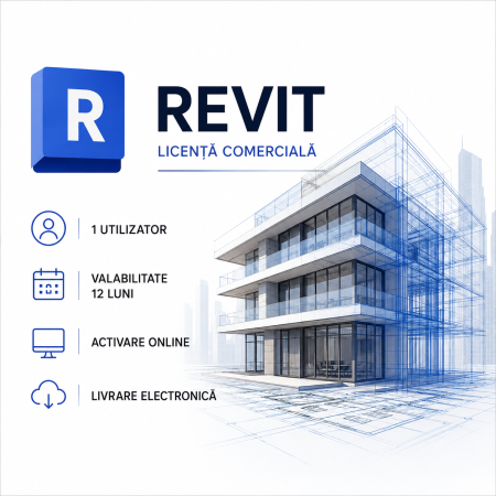 Autodesk - Autodesk Revit – Licență Comercială pentru 1 Utilizator – Valabilitate 12 Luni