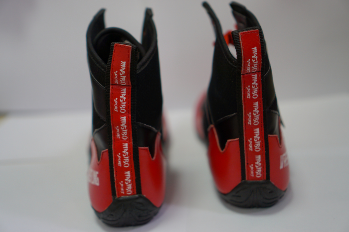GHETE LUPTE MASIBO SPORT NEGRE/ROSII PIELE [2]