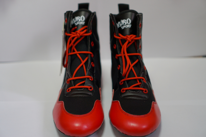 GHETE LUPTE MASIBO SPORT NEGRE/ROSII PIELE [3]