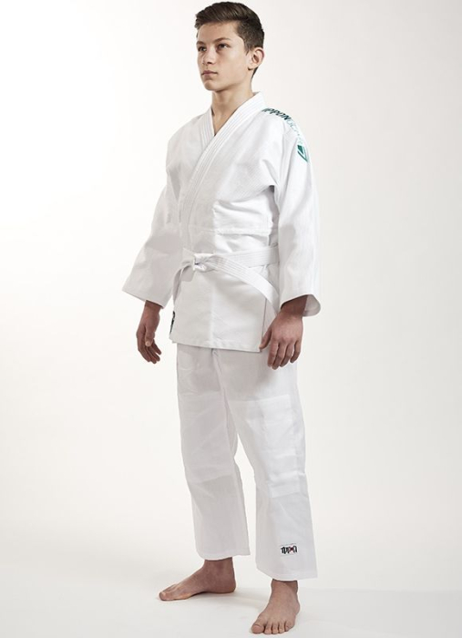 KIMONO IPPON FUTURE ALB CU BRODERIE ALBASTRA [2]