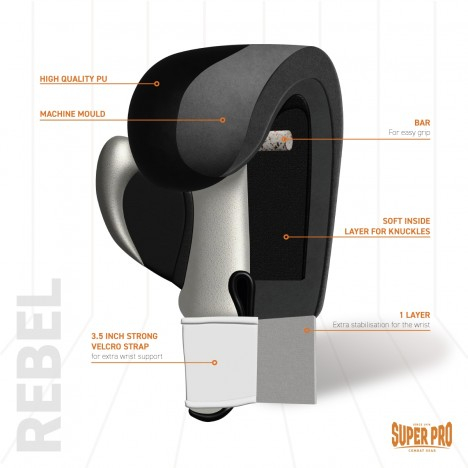 MANUSI KICKBOXING SUPERPRO REBEL BLACK/SILVER/WHITE [5]