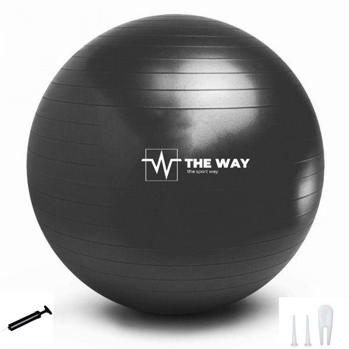MINGE FITNESS ANTI BURST POMPA INCLUSA  55 CM NEGRU THEWAY FITNESS [2]