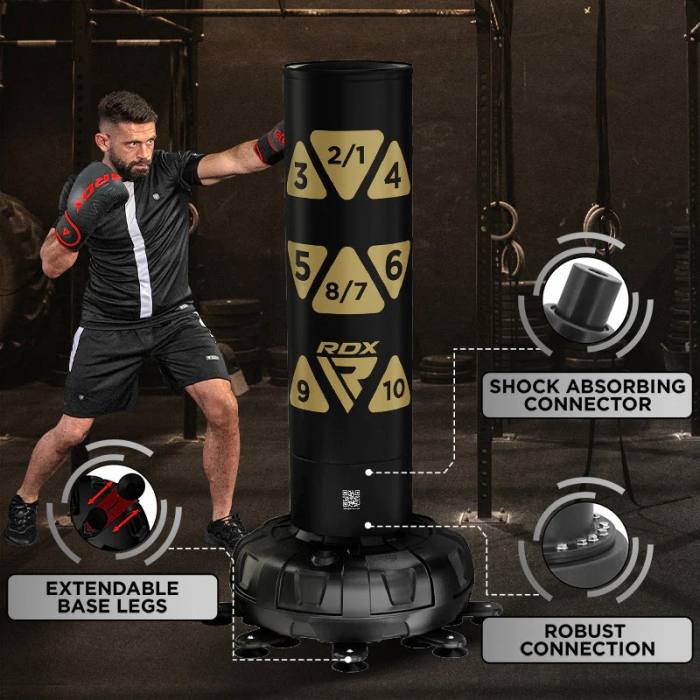 SET SAC BOX DE PODEA CU BAZA RDX RONIN 180CM + MANUSI NEGRU/GOLD [2]