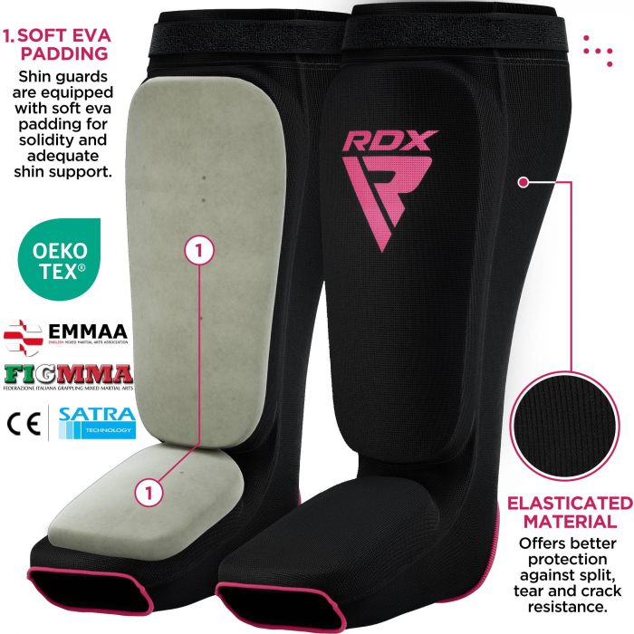 TIBIERE CIORAP CU VELCRO SUS RDX BLACK/PINK [2]