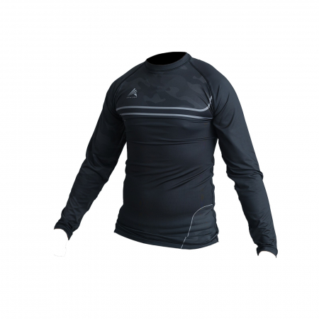 Echipament compresie - RASHGUARD CU MANECA LUNGA ARMURA NEGRU SILVER COLLECTION
