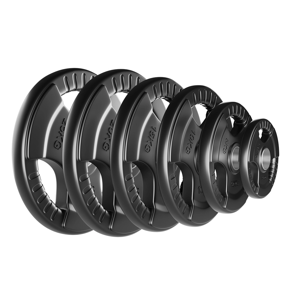 Gantere/Bare /Kettlebel - DISCURI OLIMPICE CAUCIUCATE CU INEL DE OTEL 1,25 KG - 25 KG