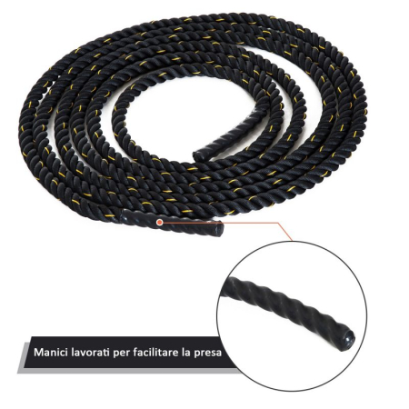 FUNIE/FRANGHIE DE ANTRENAMENT FORTA FITNESS HOMCOM BATTLE ROPE 9MX3.8MM [4]