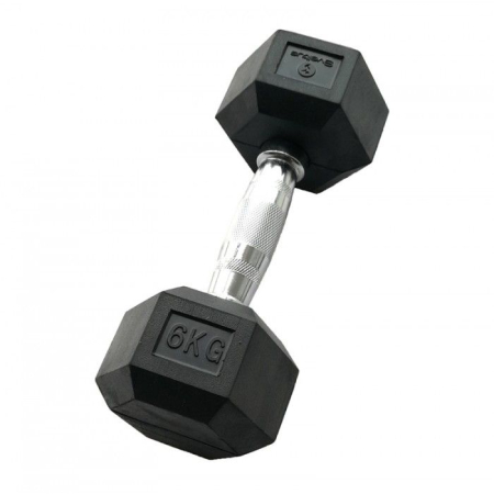 Gantere/Bare /Kettlebel - GANTERA HEXAGONALA CAUCIUCATA SVELTUS 6KG