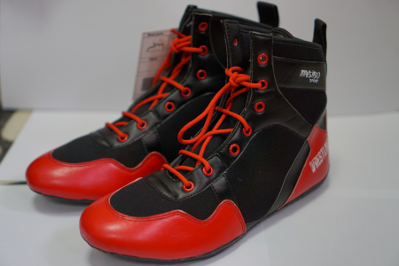 Lupte/Wrestling - GHETE LUPTE MASIBO SPORT NEGRE/ROSII PIELE
