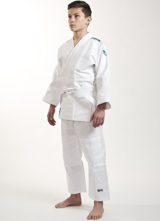KIMONO IPPON FUTURE ALB CU BRODERIE ALBASTRA [1]