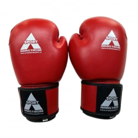 Manusi Box/Kickboxing - MANUSI BOX PIELE NATURALA ROSII ANASTASIA SPORT