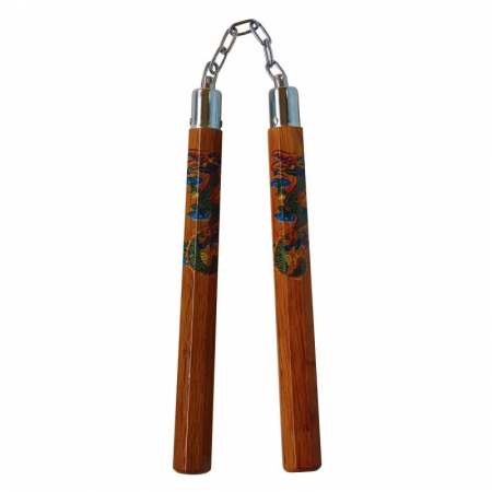 ArteMartiale/Karate/Kickboxing - NUNCHAKU DIN LEMN CU LANT DRAGON