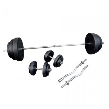 SET GREUTATI FITNESS BARA + DISCURI 91KG THEWAY FITNESS [0]