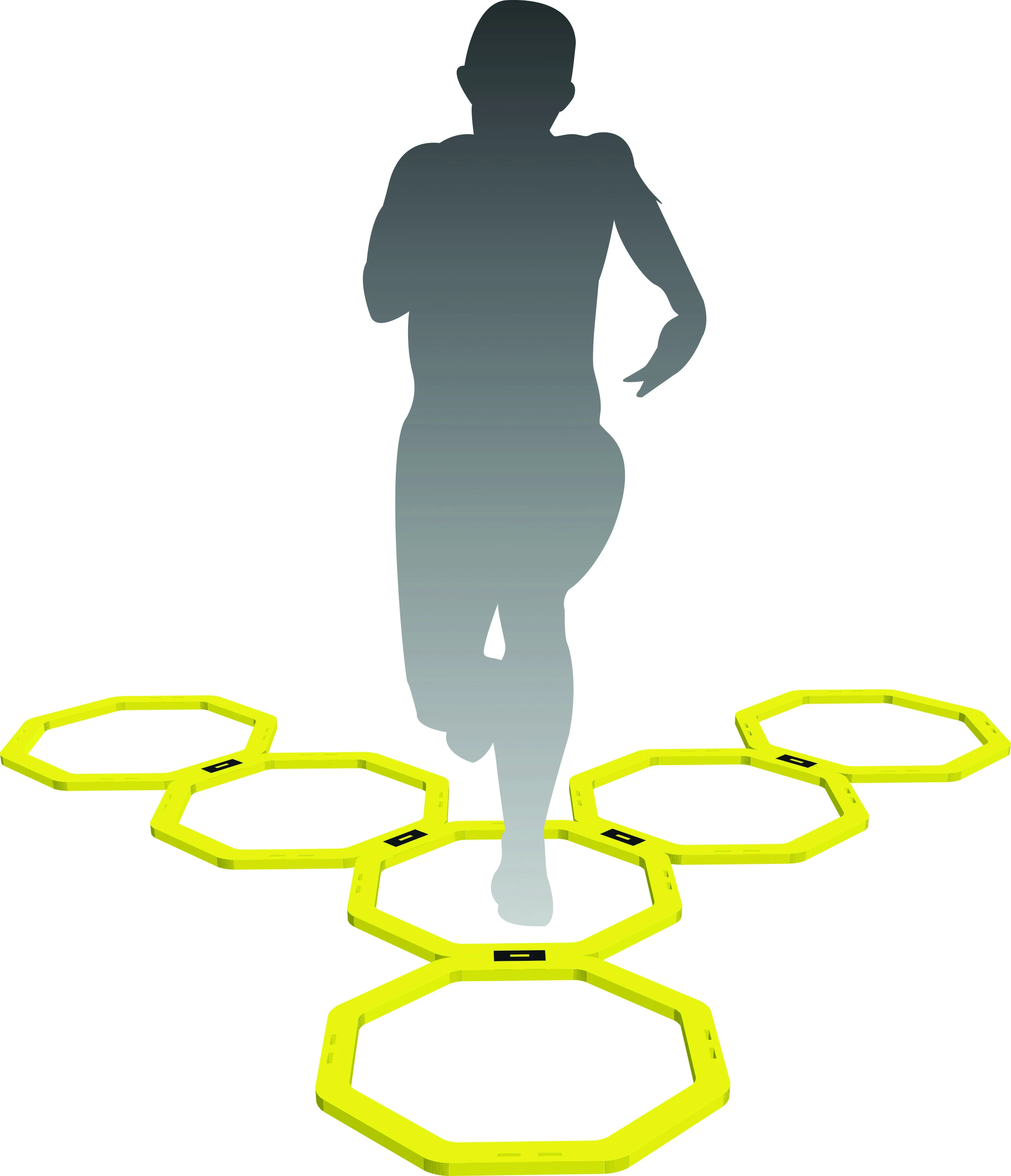 Gym / Fitness - SET INELE HEXAGONALE 12 BUC FLUO